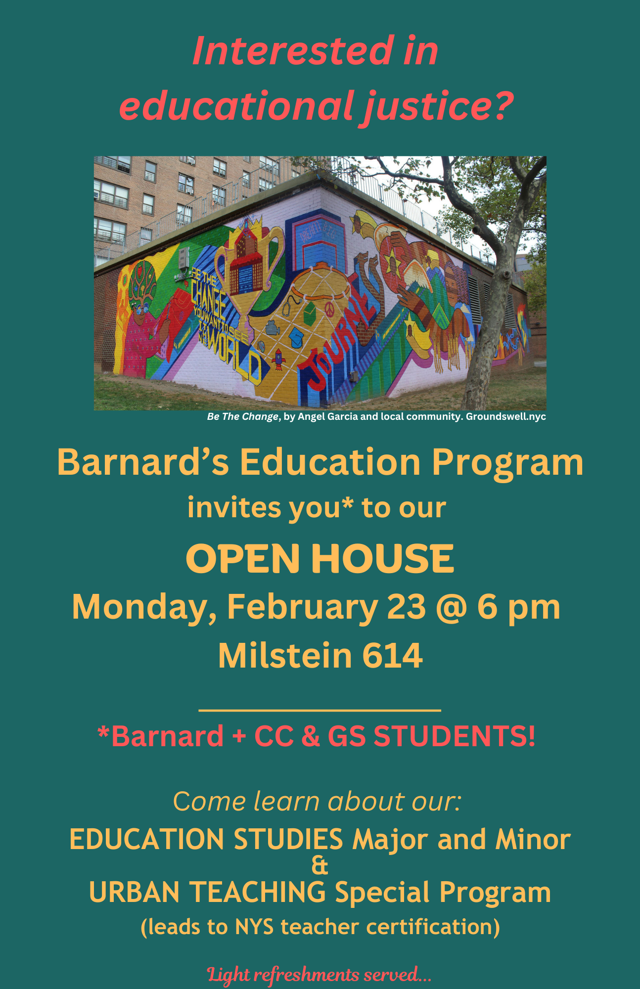 Spring 2026 Open House, Education Program